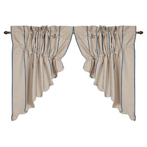 Boucher Scalloped Prairie Swag Curtain Valance (Set of 2)