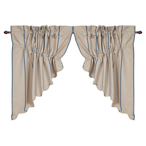 Boucher Scalloped Prairie Swag Curtain Valance (Set of 2)