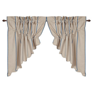 Boucher Scalloped Prairie Swag Curtain Valance (Set of 2)