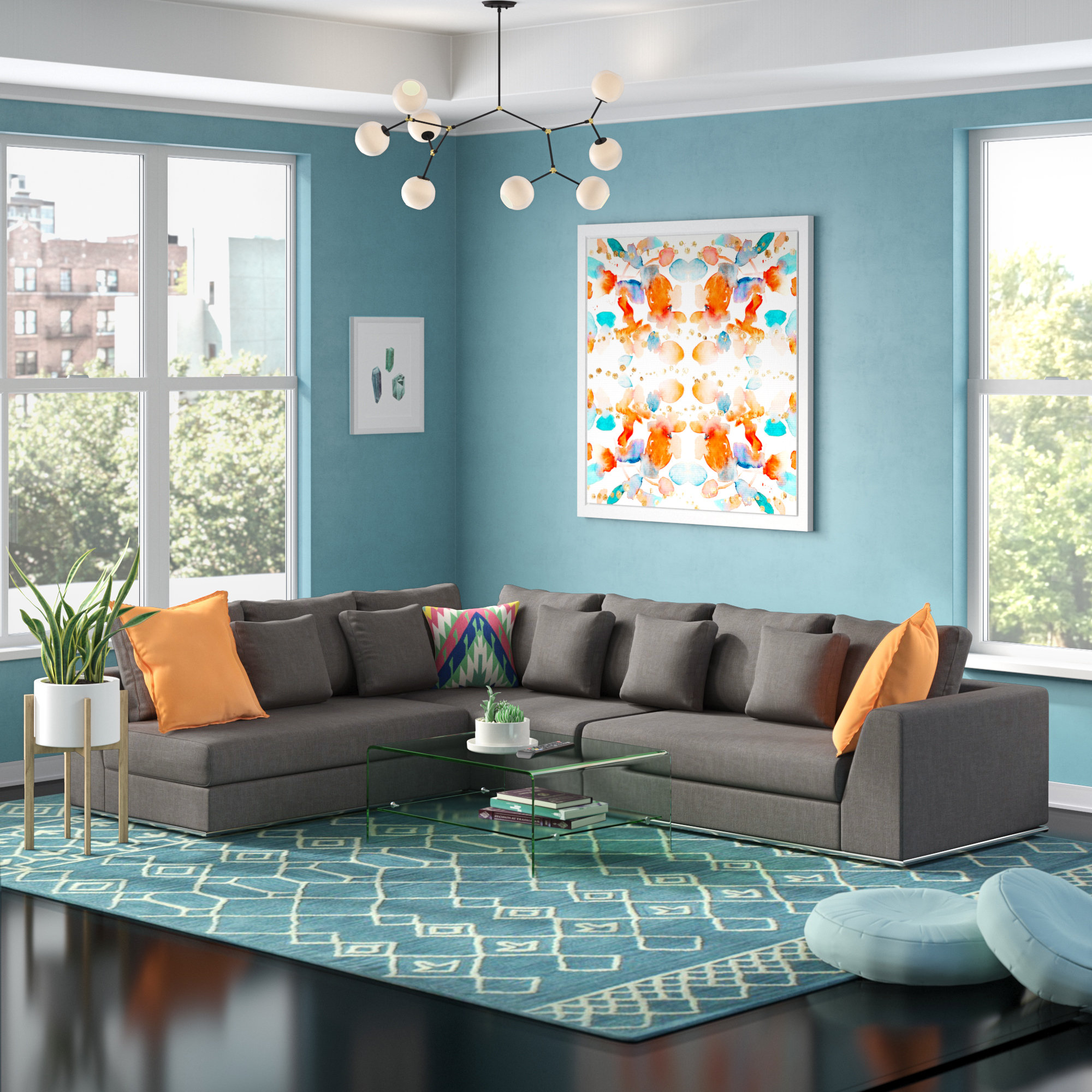 Wayfair Wade Logan Moore Living Reversible Modular Sectional