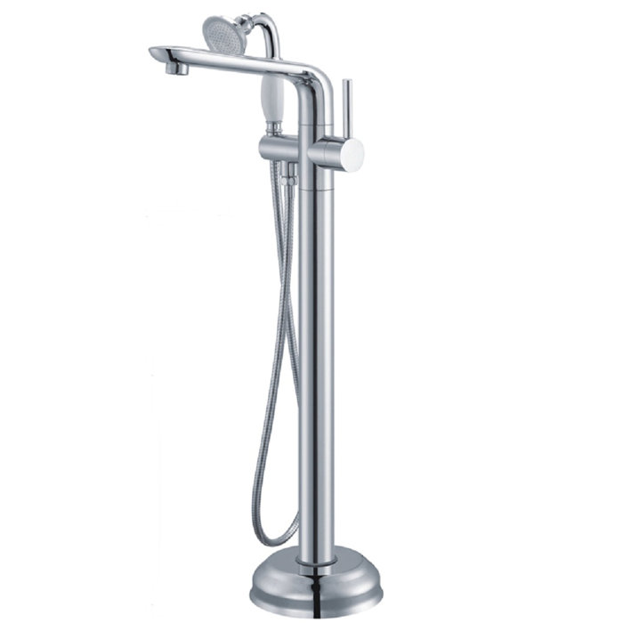 Single Handle Floor Mounted Freestanding Tub Filler With Handshower