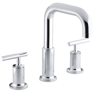Purist Deck-Mount Bath Faucet Trim for High-Flow Valve with Lever Handles, Valve Not Included