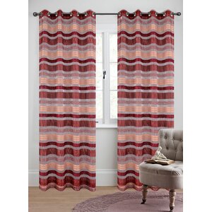 Becca Striped Sheer Grommet Curtain Panels (Set of 2)
