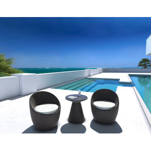 Balcony Height Patio Sets Wayfair Balcony 3 Piece Conversation Set With Cushion