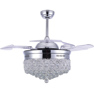 Hampton Bay Ceiling Fan Parts Wayfair Aadvik 4 Blade Led Ceiling Fan With Remote