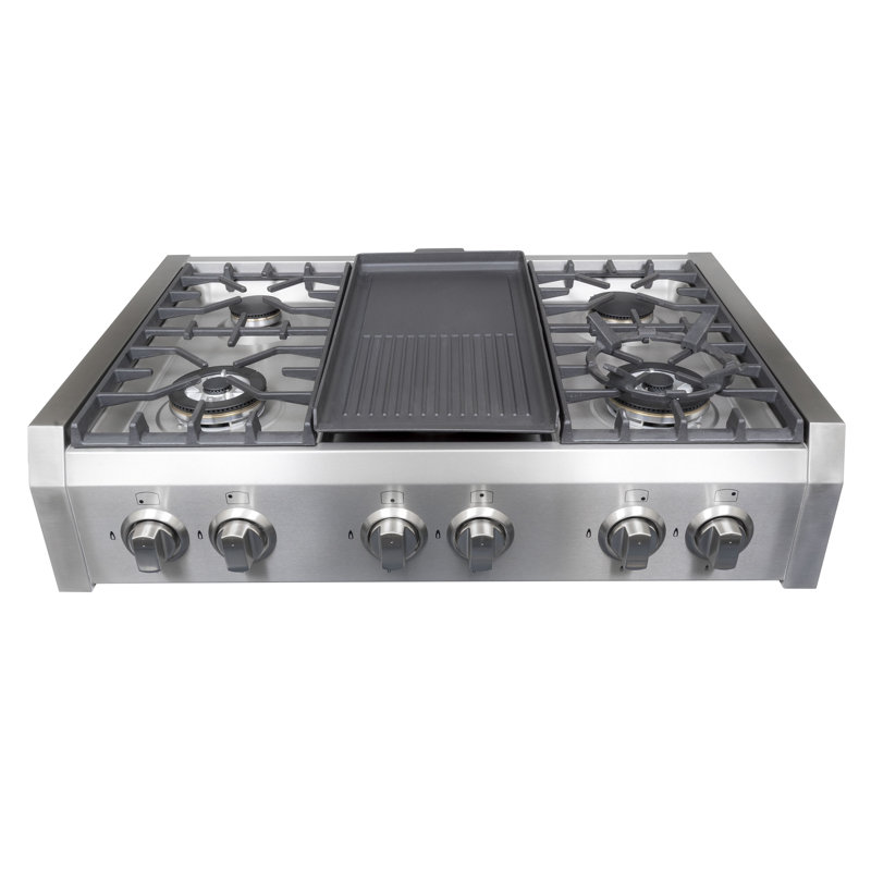 Cosmo 36" Gas Cooktop with 6 Burners and Removable Griddle & Reviews