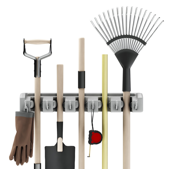 Stalwart Garage Tool Wall Holder With Hooks Reviews Wayfair Ca Garage Tool Wall Holder With Hooks