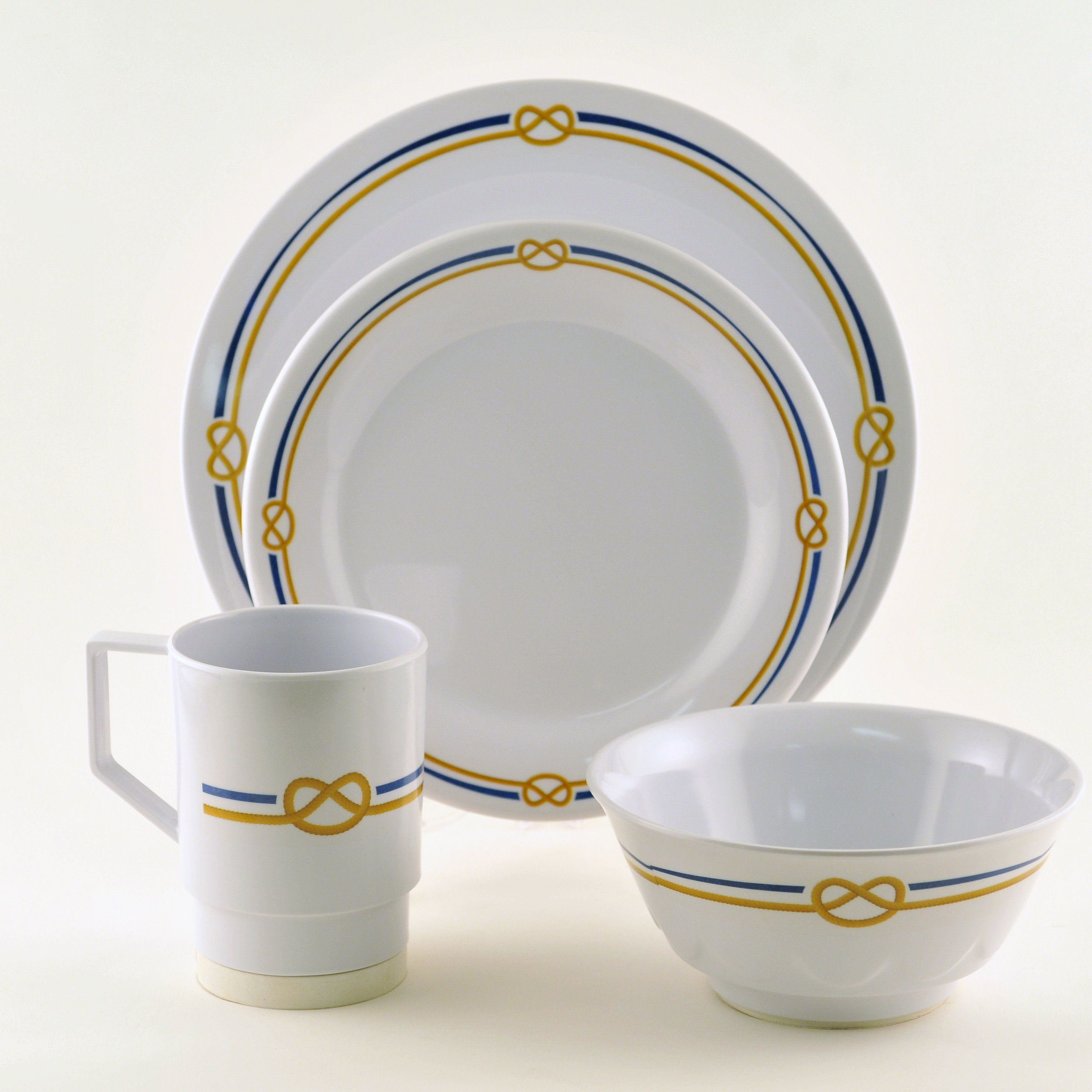 Galleyware Company Decorated Rope Melamine 24 Piece Dinnerware Set Galleyware Company Decorated Rope Melamine 24 Piece Dinnerware Set Service For 6 Wayfair