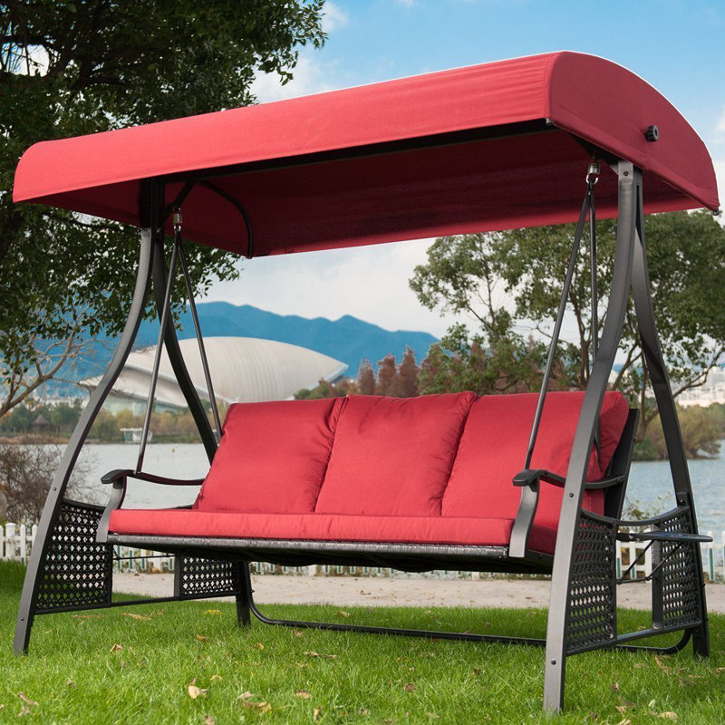 Bayou Breeze Krish Outdoor Glider Porch Swing With Stand Wayfair