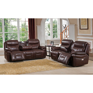 Sanford 2 Piece Leather Living Room Se..