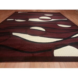 Hand-Carved Red Area Rug