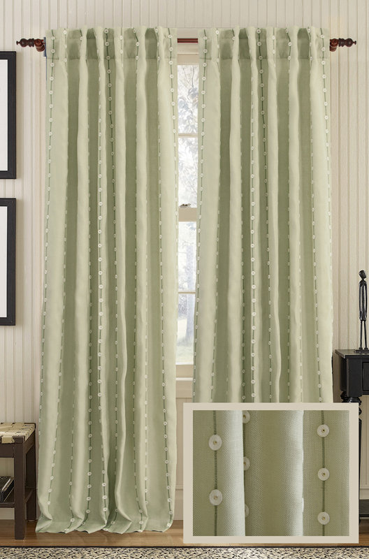 Gracious Living Edition Striped SemiSheer Rod Pocket Single Curtain