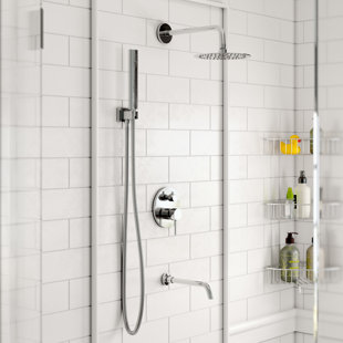 20 Inch Rain Shower Head Wayfair Bustillos Diverter Complete Shower System With 8 Inch Rain Handheld And Tub Filler Includes Rough In Valve