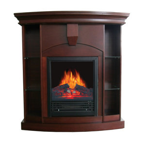 Belford Corner Curio Electric Fireplace by Charlton Home