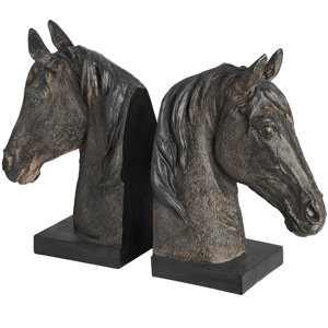 2-tlg. Buchstütze Horse Head von Hill Interiors