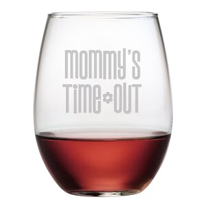 Mommy's Time Out Stemless 21 oz. Wine Glass (Set of 4)