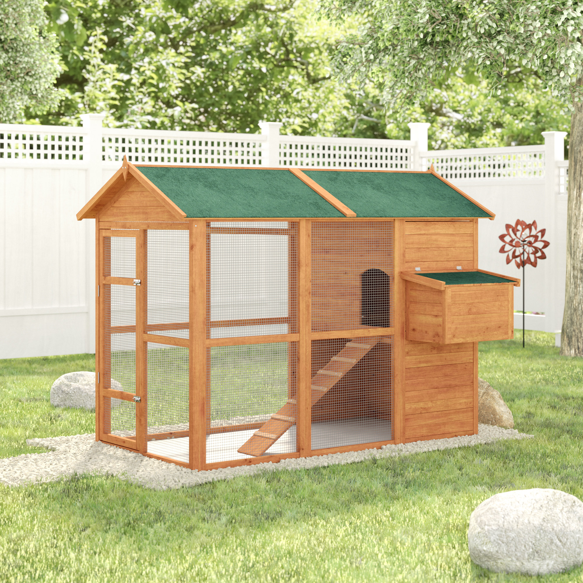 Auggie Deluxe Large Backyard Chicken Coop With Chicken Run