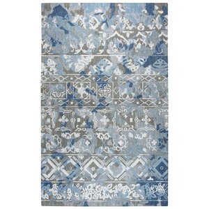 Duron Hand-Tufted Wool Gray/Blue Area Rug