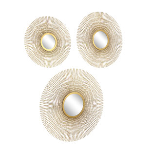Mirror Sets You Ll Love Wayfair Sonya 3 Piece Modern Sunburst Mirror Set