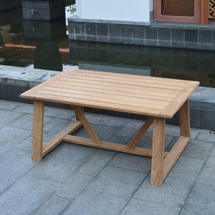 Farmhouse Rustic Outdoor Coffee Tables Birch Lane Mansfield Teak Coffee Table