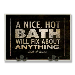 Bathroom Art For Walls Wayfair A Nice Hot Will Fix Anything Black Bathroom Textual Art Wall Plaque