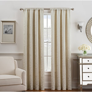 Nature/Floral Blackout Rod Pocket Single Curtain Panel