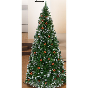 Snow Covered Christmas Tree Wayfair New Snow Tipped 7 5 Green Pine Artificial Christmas Tree
