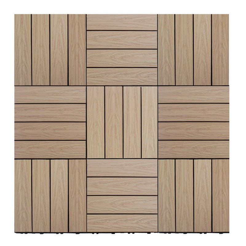 NewTechWood Naturale Composite 12" x 12" Interlocking Deck Tiles in