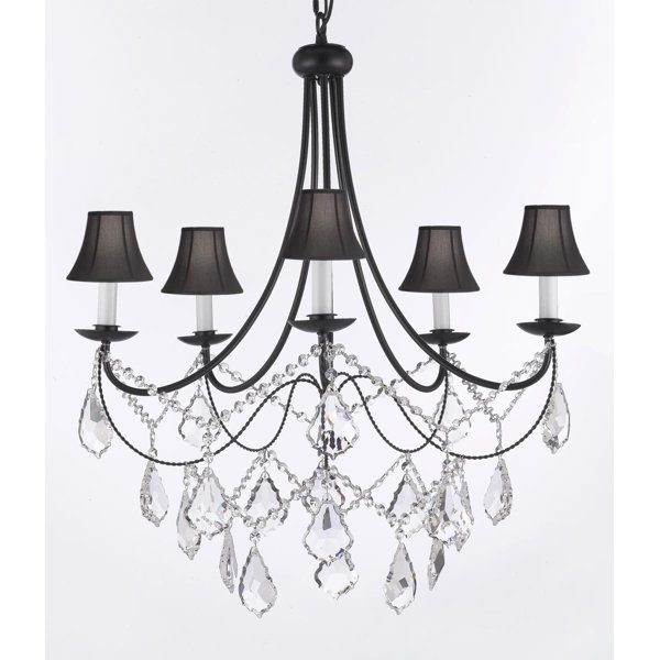 Rosdorf Park Clemence 5 Light Fabric Shade Shaded Chandelier Wayfair
