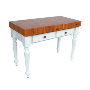 American Heritage Prep Table with Butcher Block Top