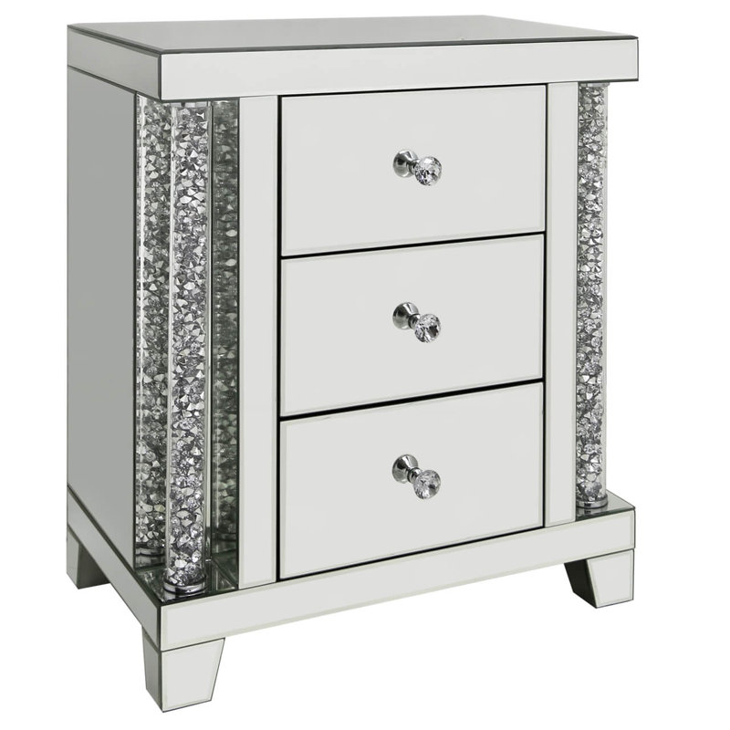Rosdorf Park Petersen Mirror 3 Drawer Bedside Table Wayfair Co Uk