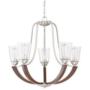 Chryses Brushed Nickel 5-Light Shaded Chandelier