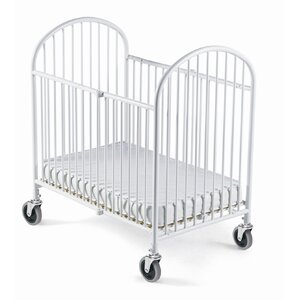 Pinnacle Folding Compact Convertible Crib with Mattress