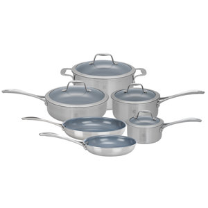 Spirit 10 Piece 3 Ply Non-Stick Stainless Steel Ceramic Cookware Set
