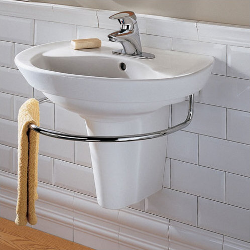 American Standard Ravenna Vitreous China 24 Semi Pedestal Bathroom Ravenna Vitreous China 24 Semi Pedestal Bathroom Sink With Overflow