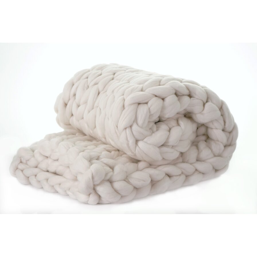 Madeira Chunky Knit Merino Wool Throw