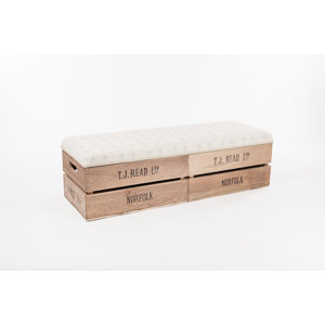 Gepolsterte Sitzbank Apple Crate aus Holz mit St..