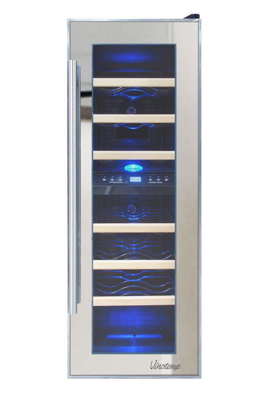 Vinotemp 21 Bottle Dual Zone Freestanding Wine Cooler & Reviews Wayfair
