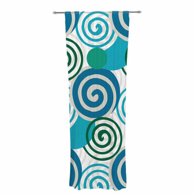 Radiating Teardrop & Fan Panel Print in Deep Cobalt, Teal Swirl, and Indigo Geometric Batik Grid