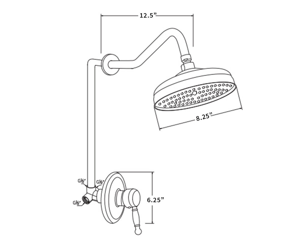 MTDVanities Victoria Dual Function Shower Faucet with Lever Handle