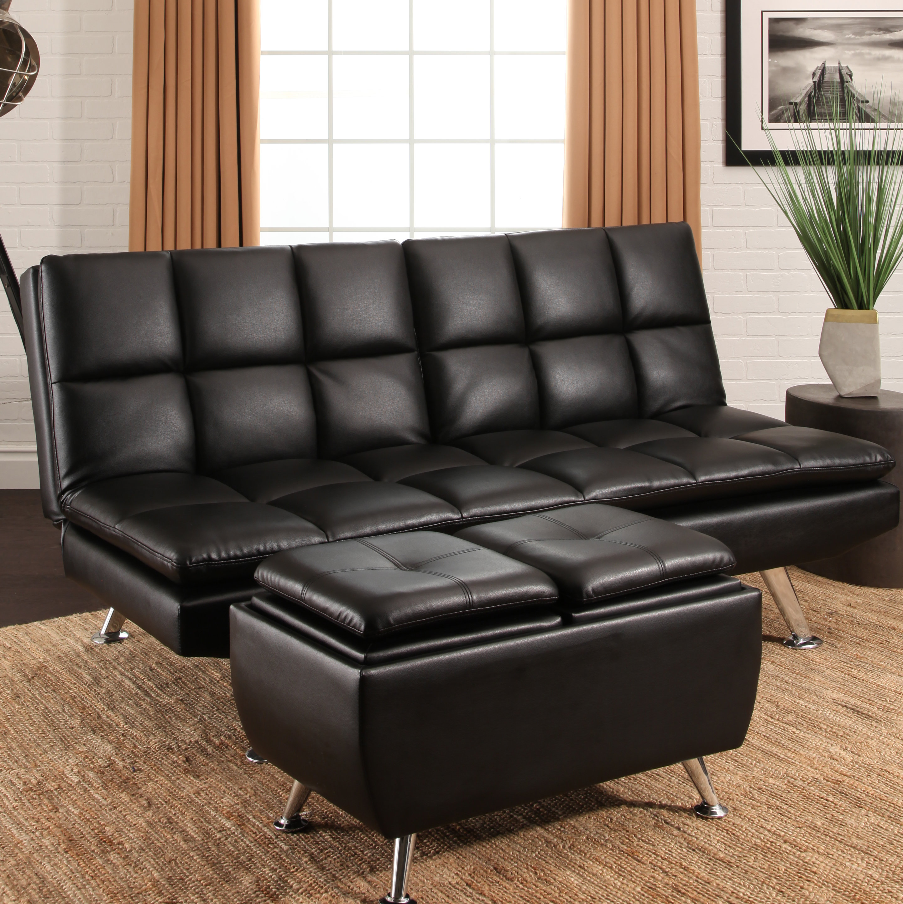 Rolston Bonded Leather 2 Piece Convertible Sofa Set
