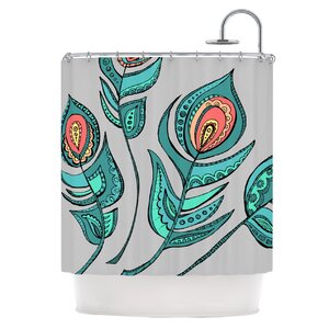 Feathers Gray Shower Curtain