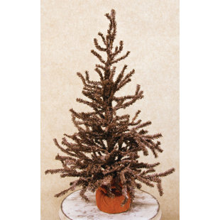 Brown Pine Artificial Christmas Tree With Burlap Base Brown Pine Artificial Christmas Tree With Burlap Base