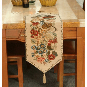 Colorful Floral Country Rustic Morning Meadow Woven Tablecloth