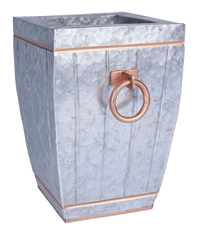 Household Essentials Square Galvanized Metal Vase & Reviews Wayfair