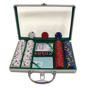 Pro Clay Casino Chips with  Clear Cover Aluminum Case