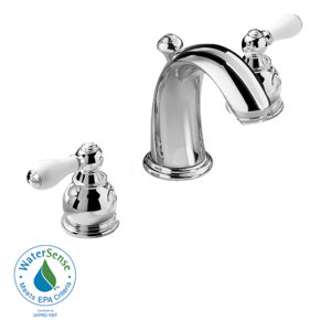 Hampton Widespread Bathroom Faucet with Double Lever Porcelain Handles