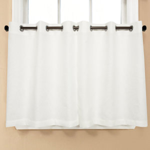 Jackson Textured Solid Kitchen Tier Curtain (Set of 2)