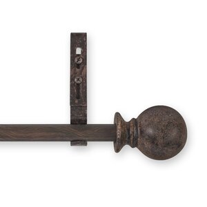 Estate Ball Adjustable Single Curtain Rod