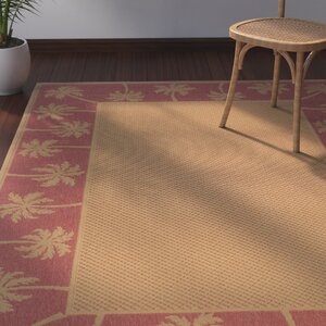 Goldenrod Beige/Red Indoor/Outdoor Area Rug